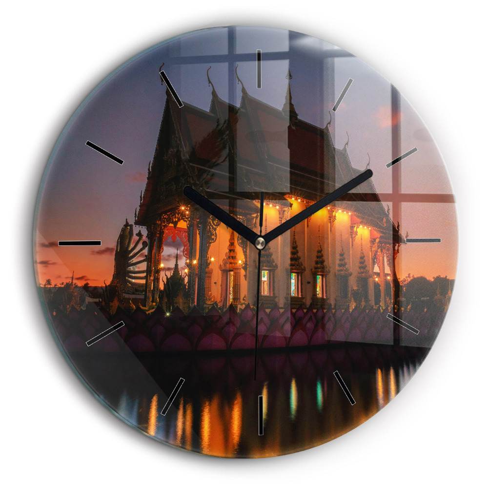 Horloge ronde murale 60 cm Temple à Bangkok