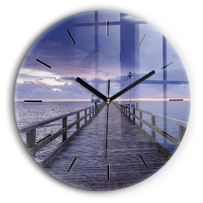 Horloge ronde 60 cm Jetée sur la mer Baltique