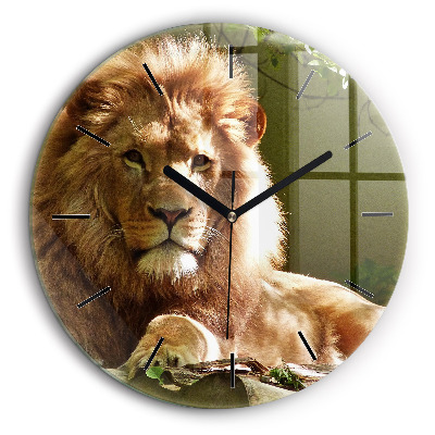 Pendule murale ronde 60 cm Portrait d'un lion
