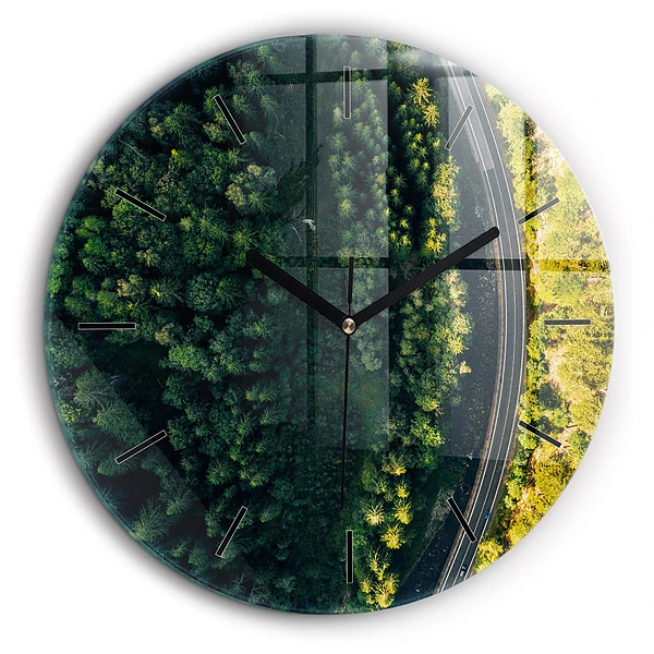 Horloge ronde 60 cm Forêt vue d'un oiseau