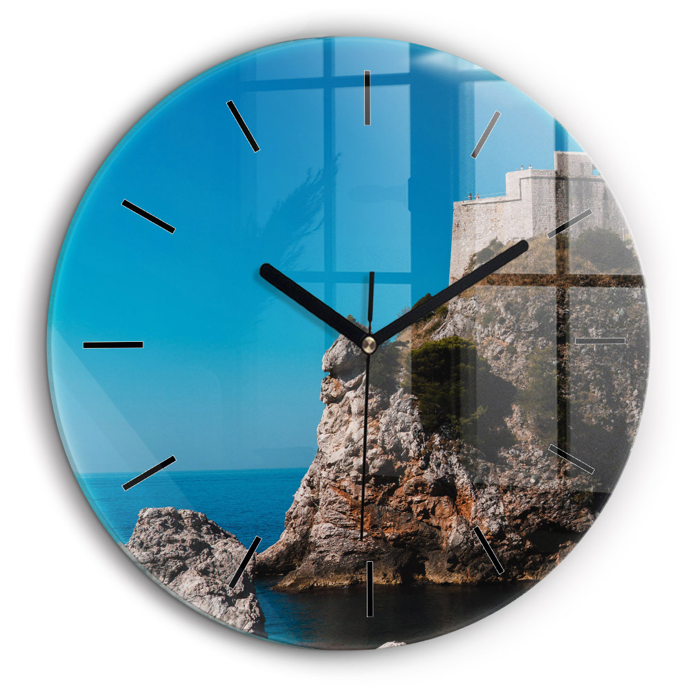 Horloge ronde murale 60 cm Falaises de Dubrovnik