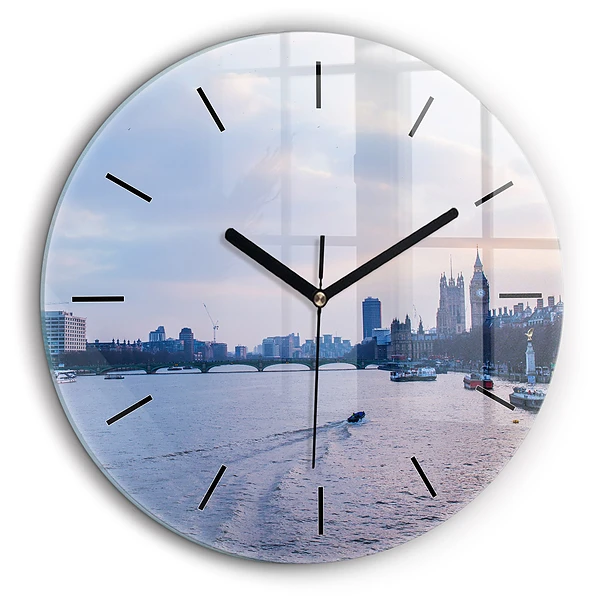 Pendule murale ronde 60 cm Panorama de la ville avec le London Eye