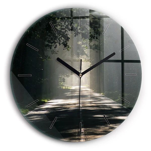 Pendule murale ronde 60 cm Route forestière