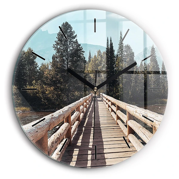 Pendule murale ronde 60 cm Montagnes à Yellowstone