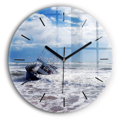 Horloge ronde murale 60 cm Bateau coulé