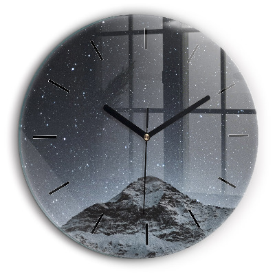 Horloge ronde 60 cm Montagne sous les étoiles