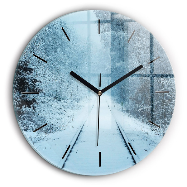 Horloge ronde 60 cm Cerfs sur la voie ferrée