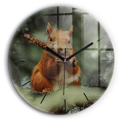 Horloge ronde 60 cm Écureuil et animaux sauvages