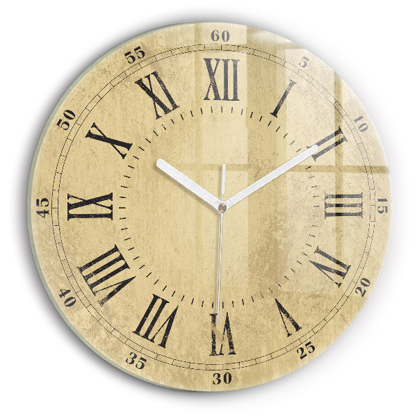 Chiffres romains marron Horloge ronde murale