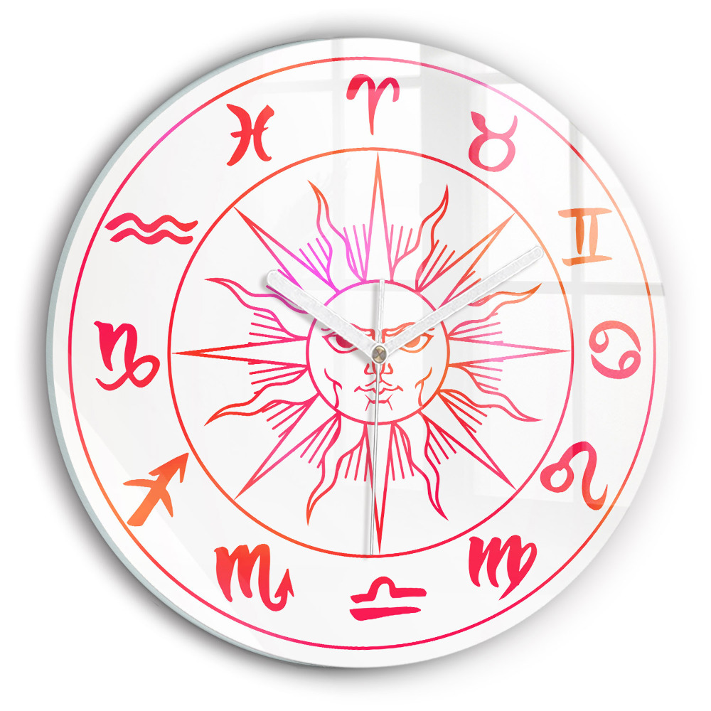 Signes du zodiaque colorés Horloge ronde murale