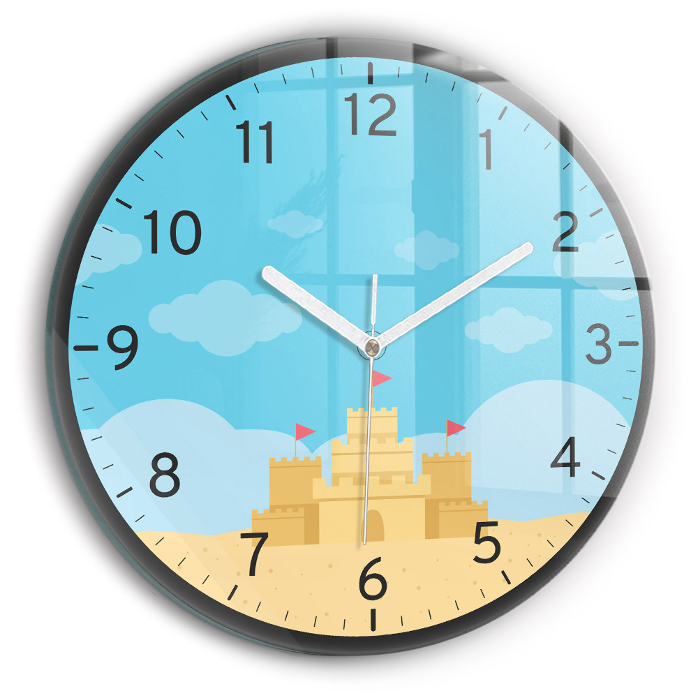 Château de sable Horloge ronde murale